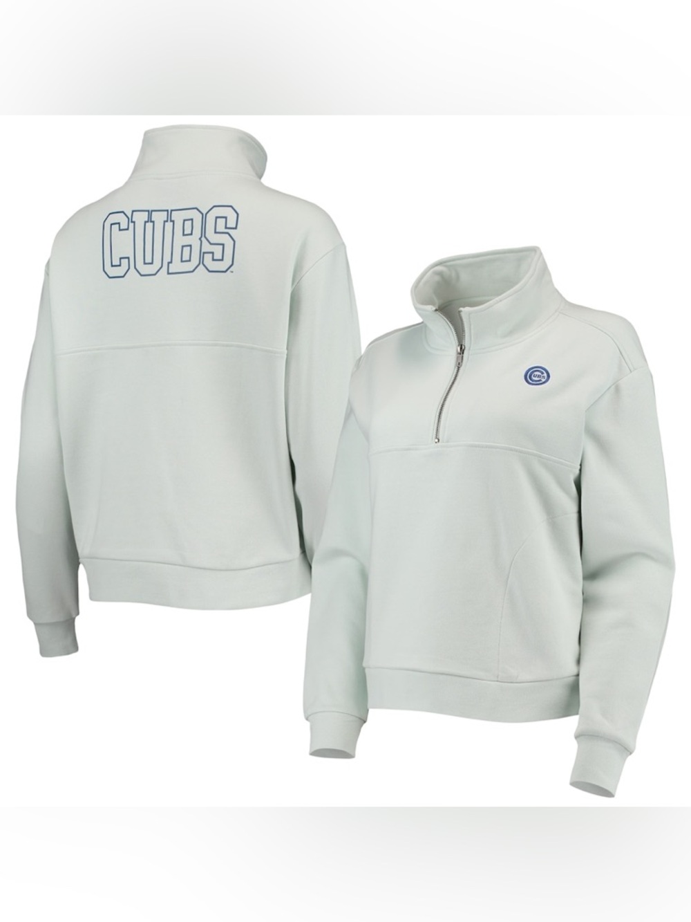 Chicago Cubs The Wild Collective Two-Hit Quarter-Zip Pullover - Light Blue - XL